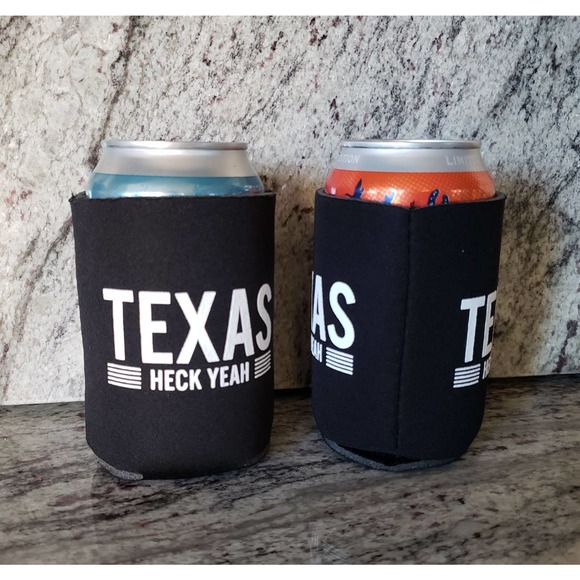 Two Koozies~Texas Heck Yeah Can/Beer/Soda/Pop Koozies/Coozies ~ Set of 2 ~ NEW - Picture 2 of 2
